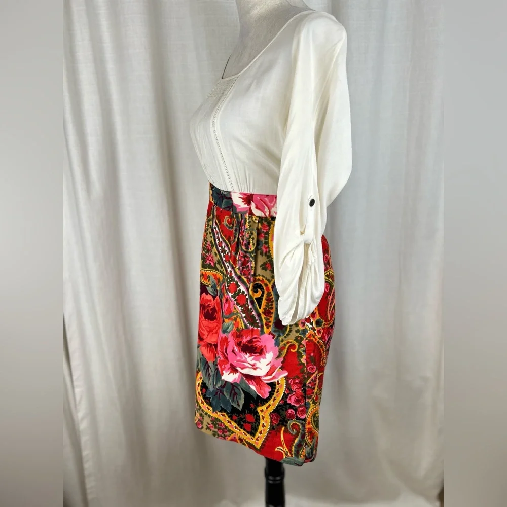 Women's Anthropologie Edme & Esyllte Easy As Pie Paisley Corduroy Dress BOHO 0